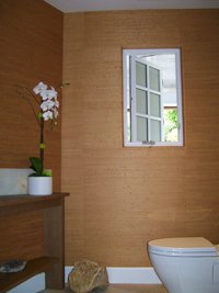 After Wallpapering Bathroom