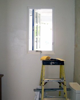 Before Wallpapering Bathroom